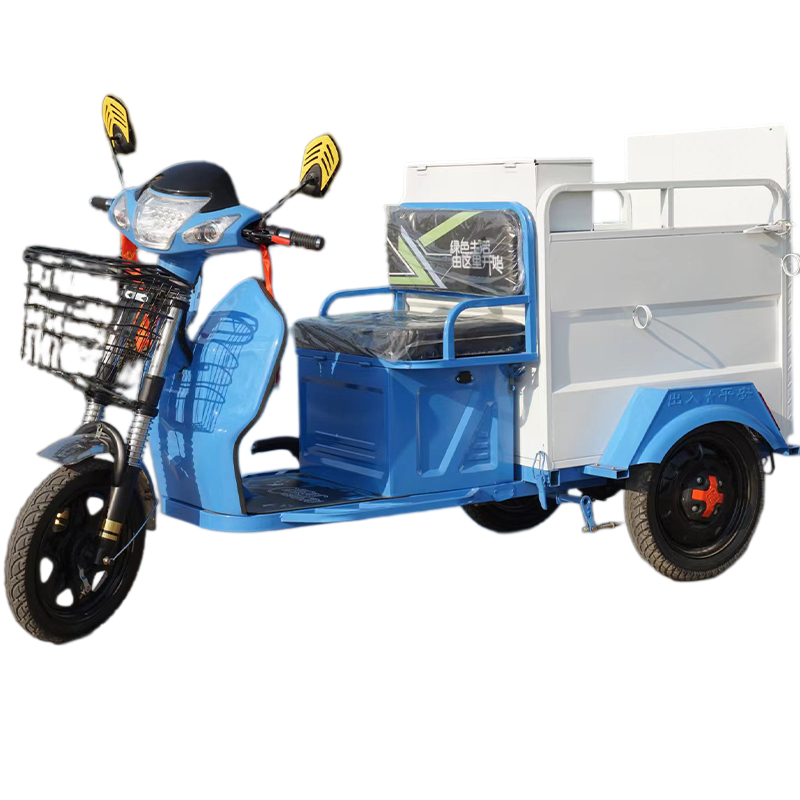 Pure Electric 3 Wheel Rubbish Collector Scooter 500w Power Refuse Collection Tricycle 48v 60v Lead Acid Battery