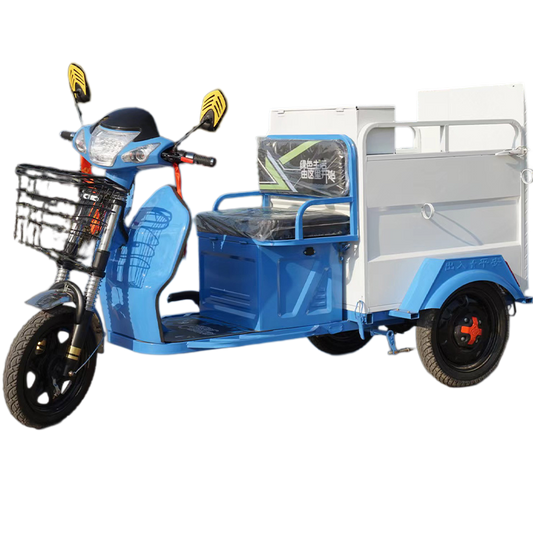Pure Electric 3 Wheel Rubbish Collector Scooter 500w Power Refuse Collection Tricycle 48v 60v Lead Acid Battery